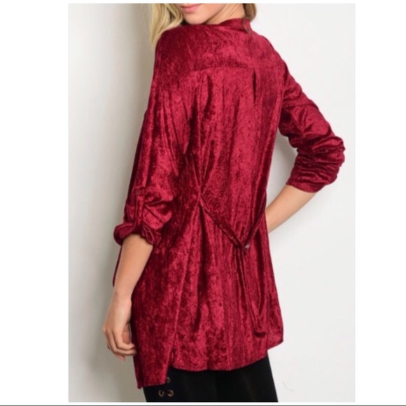 Crushed Velvet Waterfall Cardigan - Picture 2 of 2